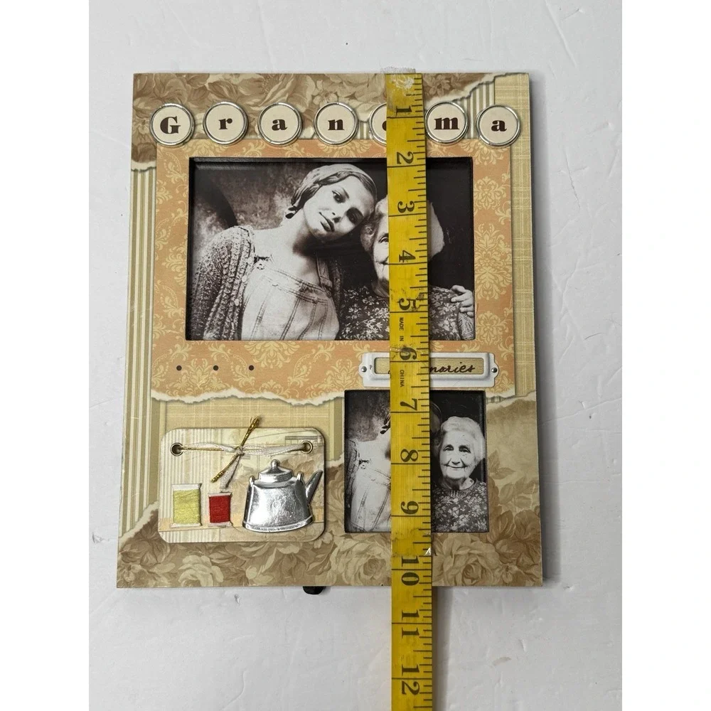 Picture Frame Grandma Seamstress Coffee Memories Vintage Look Multi Autumn Color